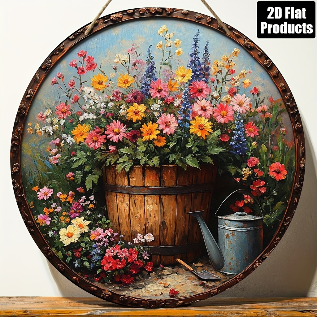 Gardening Tools Store - 2D piatto, 1 pezzo, cartello rotondo