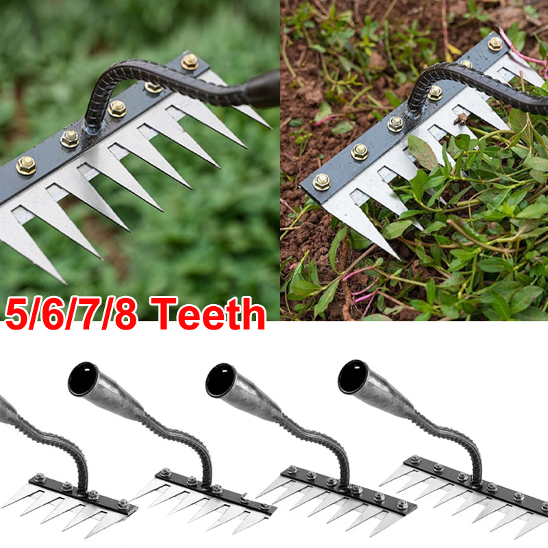 Gardening Tools Hoe - 5/6/7/8 denti ferro giardinaggio zappa diserbo