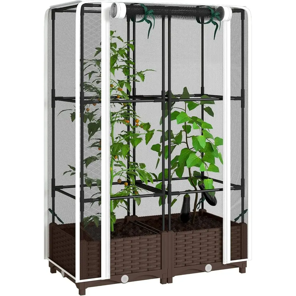 Self-Watering Planter - Fioriera rialzata con traliccio, supporto per