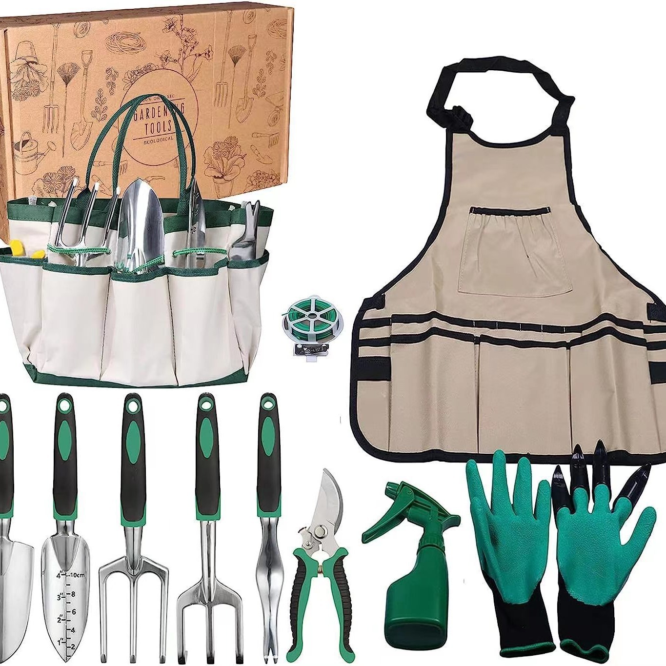Gardening Tools Rake - Set di 11 Attrezzi da Giardino