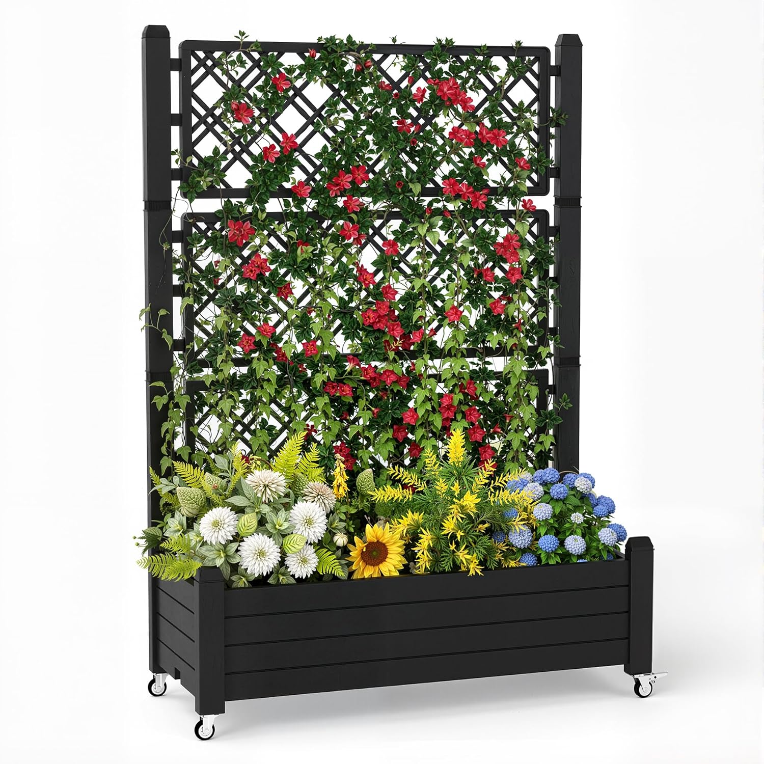 Self-Watering Planter - Fioriera rialzata con traliccio, contenitore autoirrigante