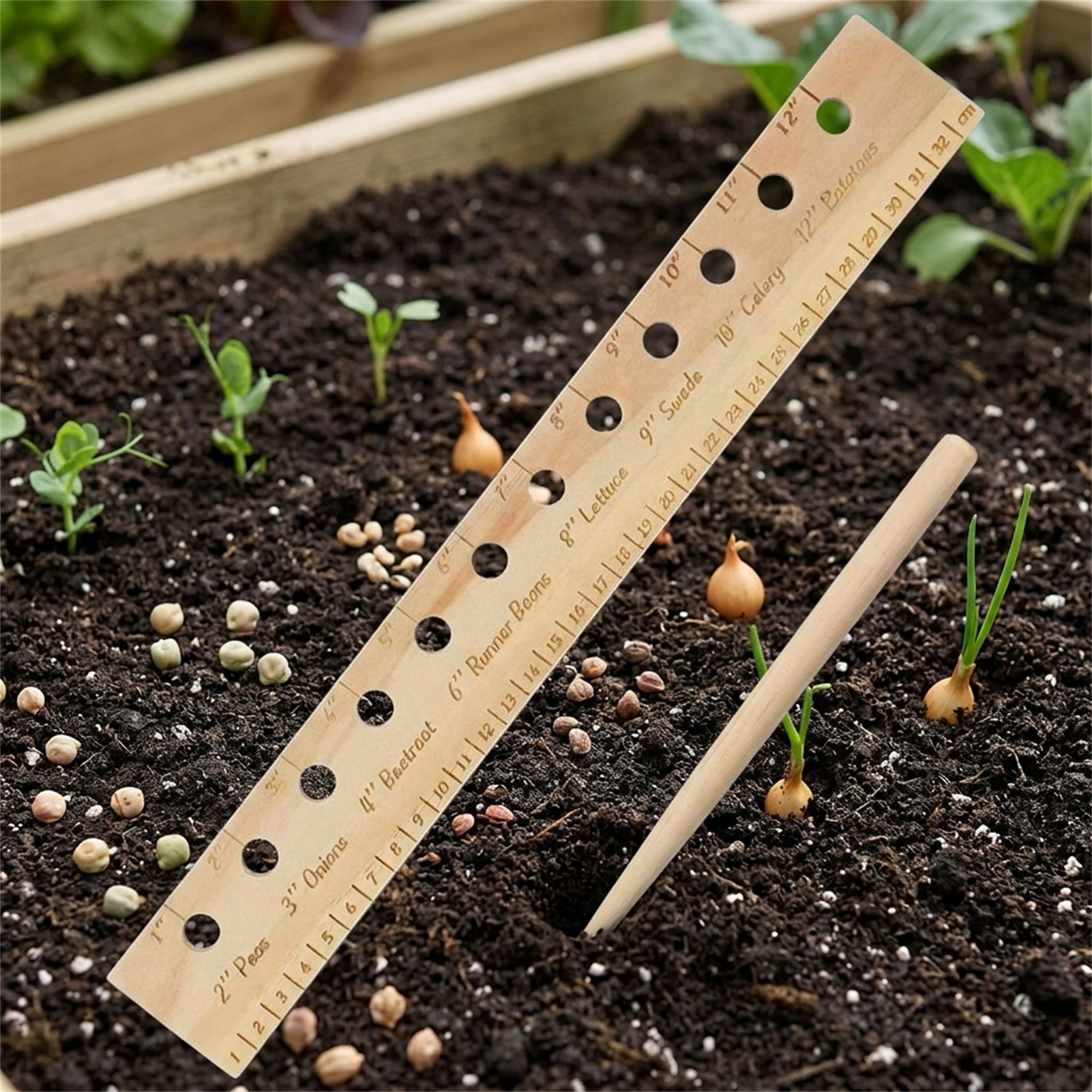 Righello per la semina in legn - Gardening Tools Wooden recensione e prezzo
